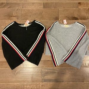 Striped Crop Sweatshirt